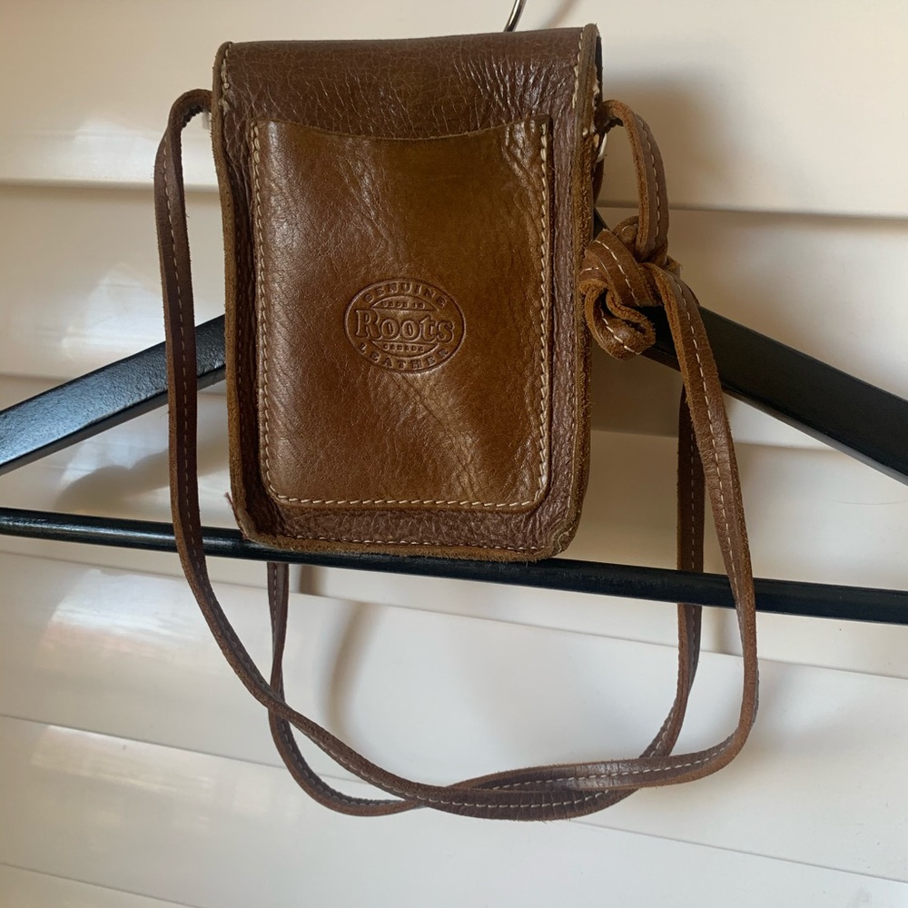 Roots leather mini tribe crossbody